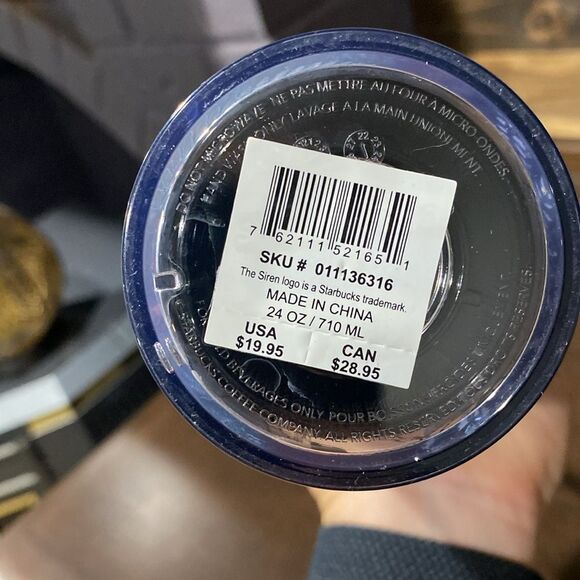 Starbucks 2022 Fall Blue Fern Acrylic 24oz Venti Tumbler w/Screw top Lid & Straw - Picture 4 of 5